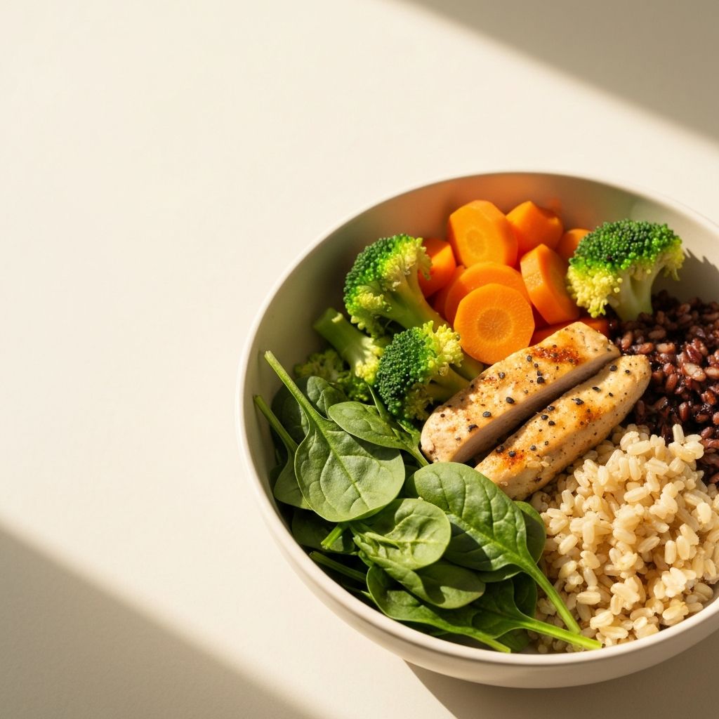 Makanan bergizi untuk pria: protein, sayuran, biji-bijian