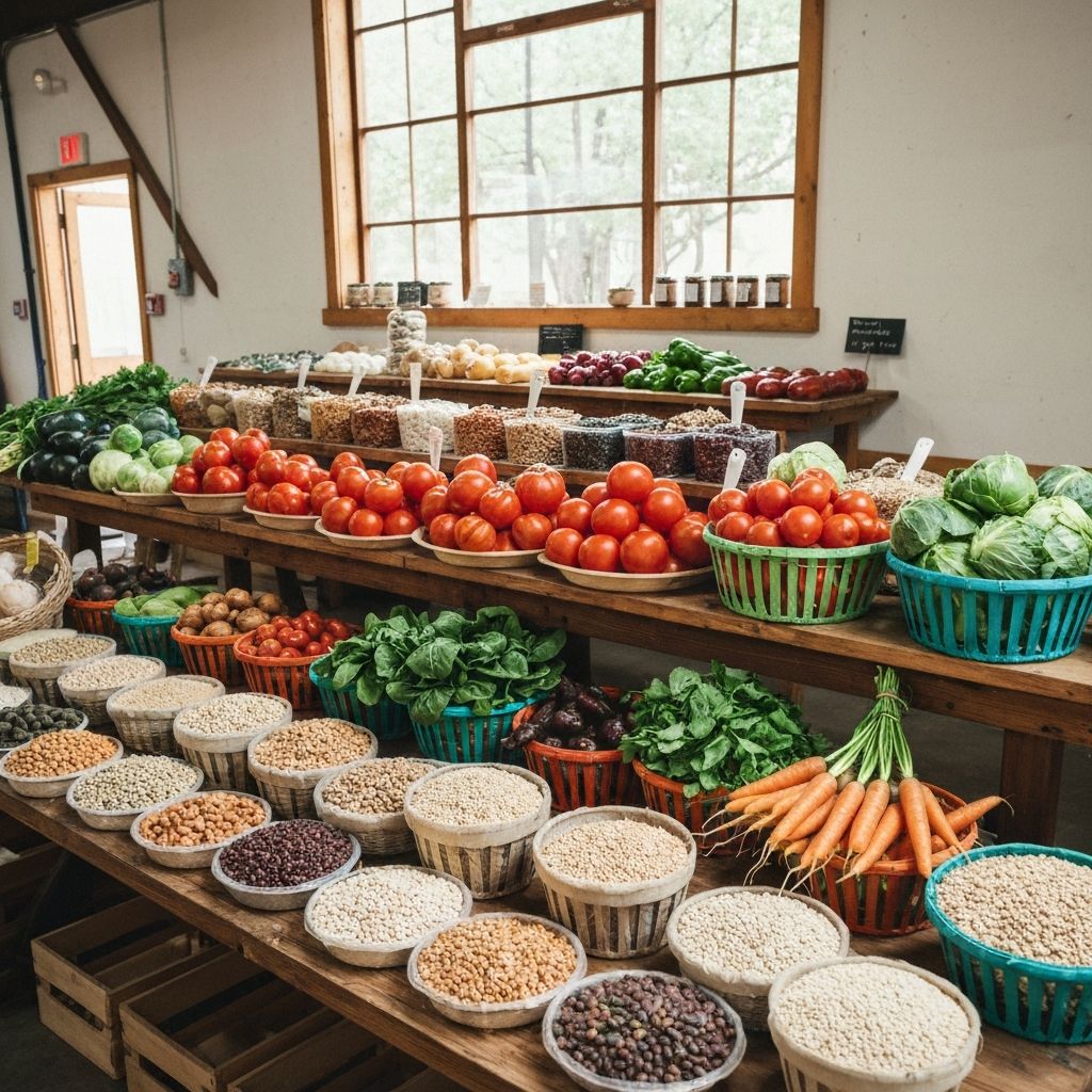 Makanan alami dan organik di pasar